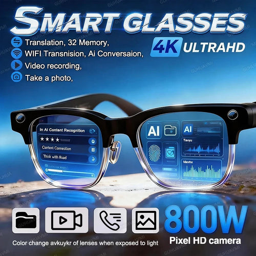 AI Recognition Video Recording Smart Glasses