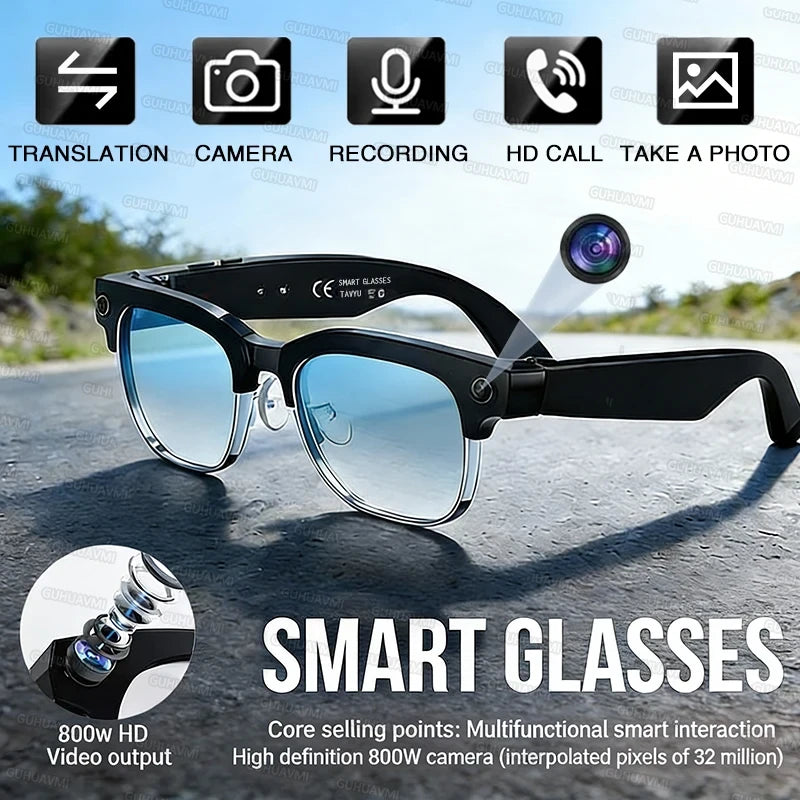 AI Recognition Video Recording Smart Glasses