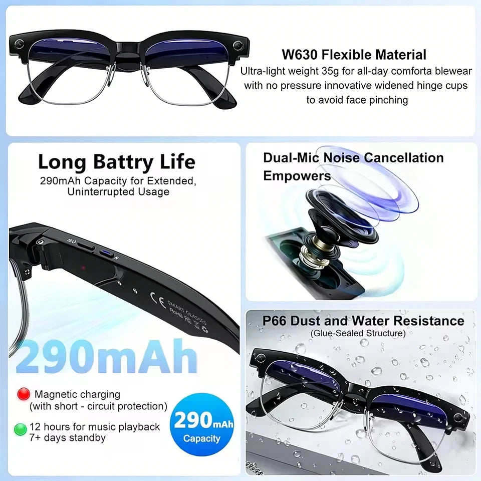 AI Recognition Video Recording Smart Glasses